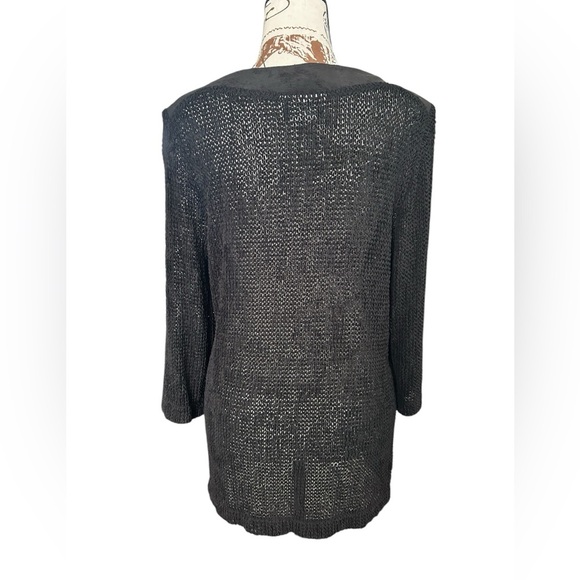 Peter Popovitch Petite vintage women’s black 3/4 sleeve top size small - Picture 3 of 9